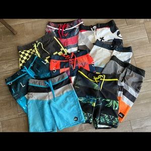 Quicksilver Boys Swim Board Shorts Sz 8 to 10 Lot